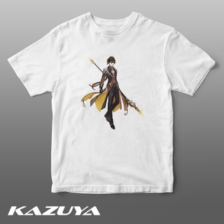 เสื้อยืดผู้ Kazuya TM-0186 GENSHIN IMPACT เสื้อยืด ลายเกม ZHONGLI S-5XL