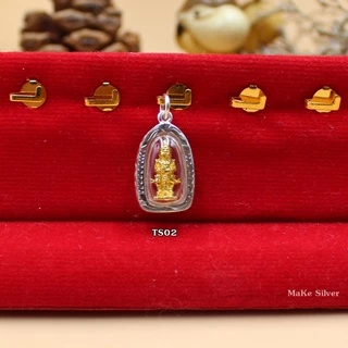 จี้ท้าวเวสสุวรรณเลี้ยมกรอบเงินแท้ 92.5% [พร้อมใบรับประกัน]: MaKe Silver