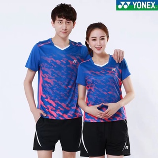 Yonex เสื้อผ้าแบดมินตัน แขนสั้น แบบแห้งเร็ว สําหรับผู้ชายและผู้หญิง