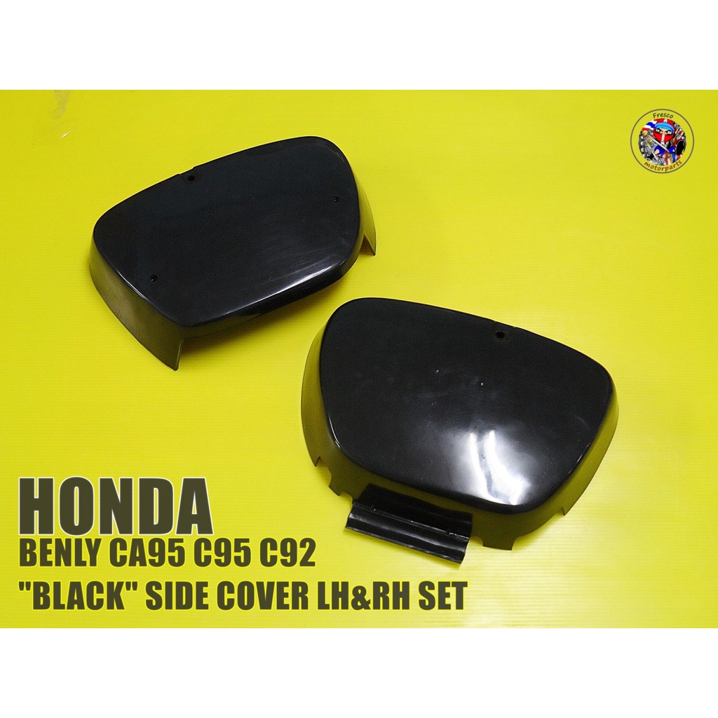 HONDA C92 C95 CA95 BLACK SIDE COVER SET BOX TOOL &amp; BOX BATTERY SET L/R