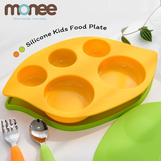 จานซิลิโคน สำหรับเด็ก ดูดโต๊ะได้ monee silicone kid food plate