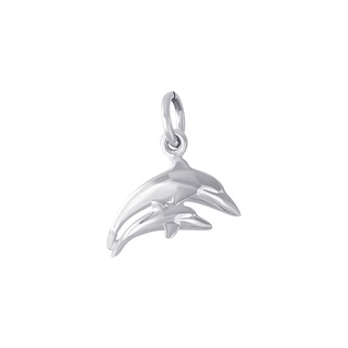 SILVER THAI Dolphin pendant silver jumping design จี้รูปปลาโลมากระโดกน้ำเงินแท้925