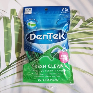 (DenTek®) Fresh Clean Floss Picks Sensitive Teeth &amp; Gums Mouthwash Blast 75 Count ไหมขัดฟัน