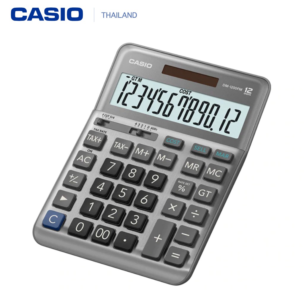 Casio เครื่องคิดเลขตั้งโต๊ะ 12หลัก รุ่น DM-1200FM ของแท้ 100% ประกันศูนย์เซ็นทรัลCMG 2 ปี
