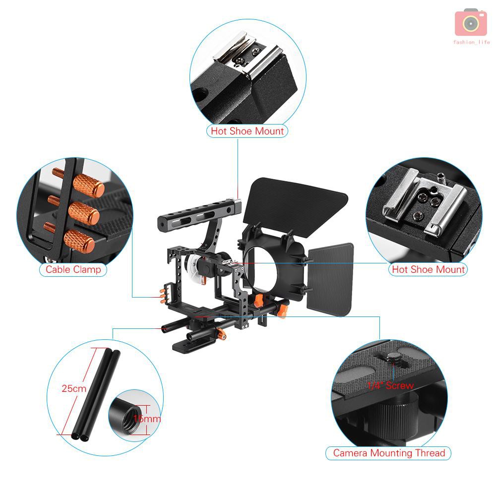 Andoer C500 Aluminum Alloy Camera Camcorder Video Cage Rig Kit Film