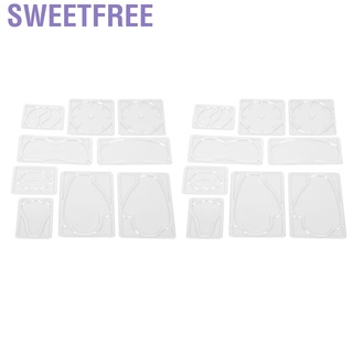 Sweetfree 2 กล่องหน้ากากใบหน้าแม่พิมพ์ใบหน้านำมาใช้ใหม่แม่พิมพ์แพทช์ DIY