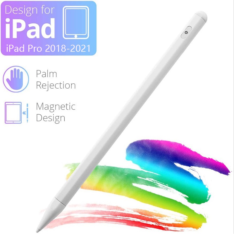 ปากกาสไตลัส พร้อมปากกาสไตลัสปฏิเสธฝ่ามือ สําหรับ iPad Pro 12.9 11 นิ้ว 10.2 2018 9.7 Air 3 10.5 Air 4 10.9 2018-2021