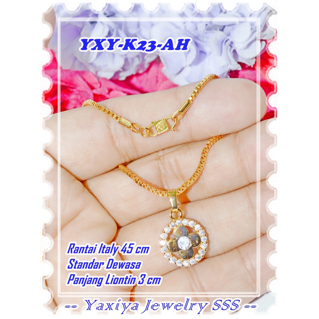 YXY-K23-AH สร้อยคอ Clover Ring ชุบทอง ยี่ห้อ Yaxiya ดั้งเดิม