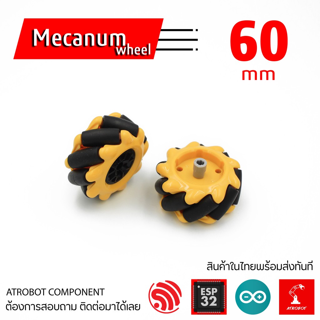 Mecanum Omni Wheel 60mm ล้อหมุนรอบทิศทาง 1 ล้อ