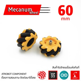 Mecanum Omni Wheel 60mm ล้อหมุนรอบทิศทาง 1 ล้อ