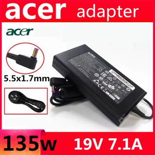 Acer Adapter ของแท้ 19V/7.1A 135W หัวขนาด 5.5*1.7mm สายชาร์จ เอเซอร์ อะแดปเตอร์, สายชาร์จ Acer สายชาร์จโน๊ตบุ๊คทั้งชุดแท