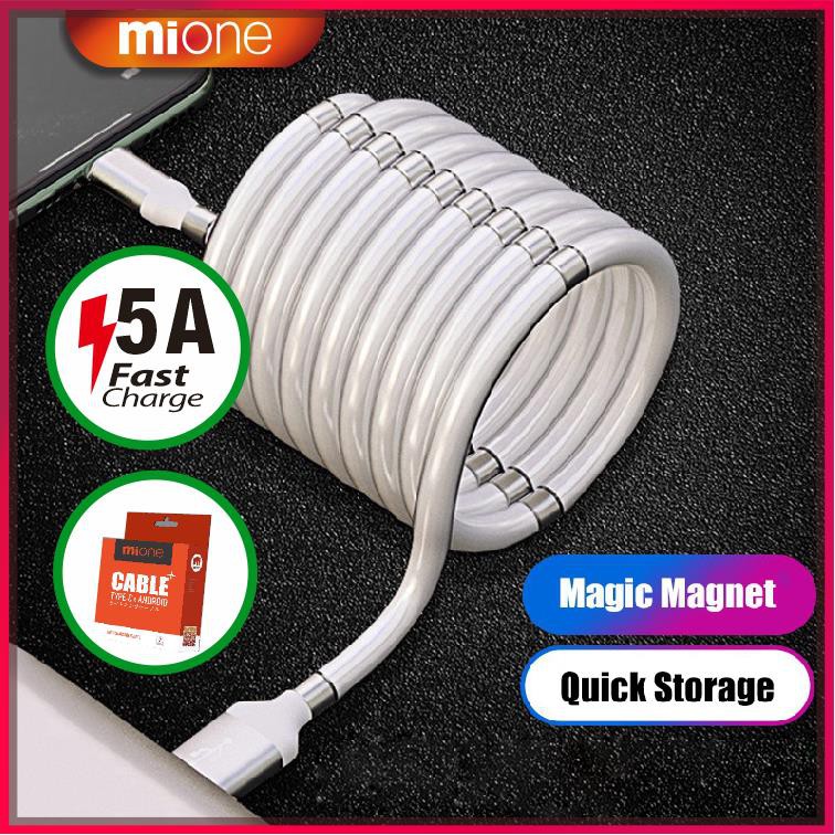 Mione สายชาร์จแม่เหล็ก Type-C ชาร์จเร็ว 5A แท้ รองรับชาร์จด่วน USB ซิงค์ข้อมูลเสถียร