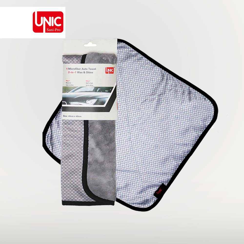 Unic Wax & Shine ผ้าไมโครไฟเบอร์ เช็ดน้ำยาเคลือบสี  ขนาด 40x40 ซม.