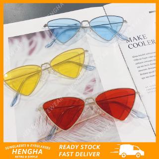 【HENGHA】【พร้อมสต็อก】INS แฟชั่น Candy Color Cat Eye ผู้หญิงแว่นกันแดด