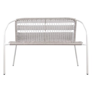 โต๊ะ เก้าอี้ ม้านั่งสนามหวายเทียม SPRING WICKER สีเทา เฟอร์นิเจอร์นอกบ้าน สวน อุปกรณ์ตกแต่ง PLASTIC WICKER BENCH SPRING