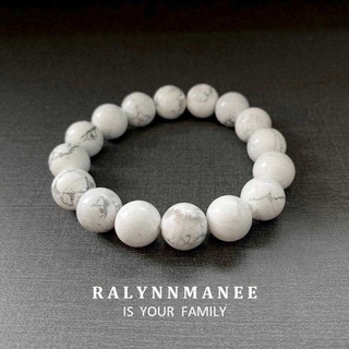 ข้อมือหินฮาวไลต์ ( Howlite ) ขนาดหินกดเลือกในตัวเลือกสินค้า  ร้อยด้วยไหมยืด ขอชมรูปถ่ายสินค้าก่อนได้ค่ะ