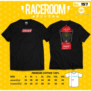 RACEROOM เสื้อยืดคอกลม สีดำ ไม่ย้วย Cotton100 COLEMAN-157