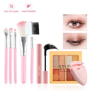 Pinkflash มาสคาร่า + อายแชโดว์ 8 สี + ชุดแปรงแต่งหน้า SANIYE 5 ชิ้น