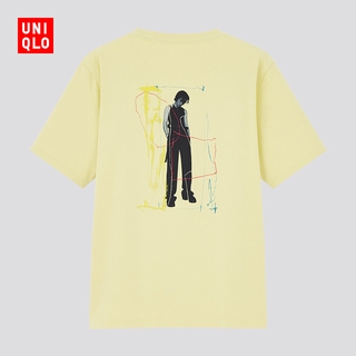เสื้อยืดลำลองเสื้อยืดใหม่ 2022Uniqlo Feminist ( Ut ) เสื้อยืดแขนสั้นพิมพ์ลาย Musician - Troye Sivan ( 437906 )L XL  XXL