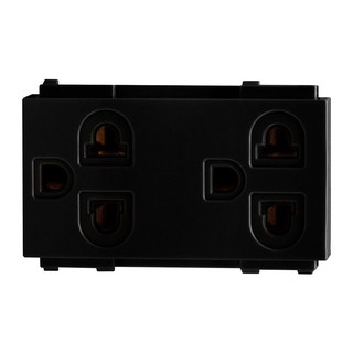 เต้ารับคู่ 3 ขา+กราวด์ EVE 589827 สีดำ DOUBLE SOCKET EVE 589827 3-PIN BLACK