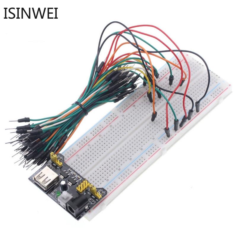 บอร์ดโมดูล 3 . 3 v/5v mb 102 830 points solderless+65 แบบยืดหยุ่น