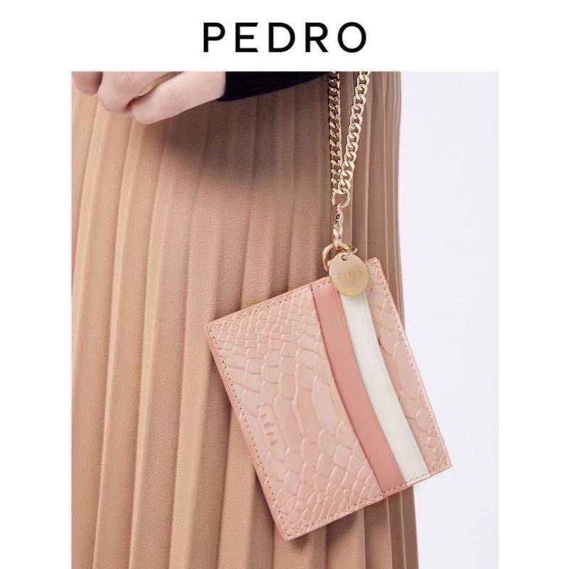 PEDRO CARD HOLDER PEDRO WALLET - LEATHER WALLET (BLACK&PINK)