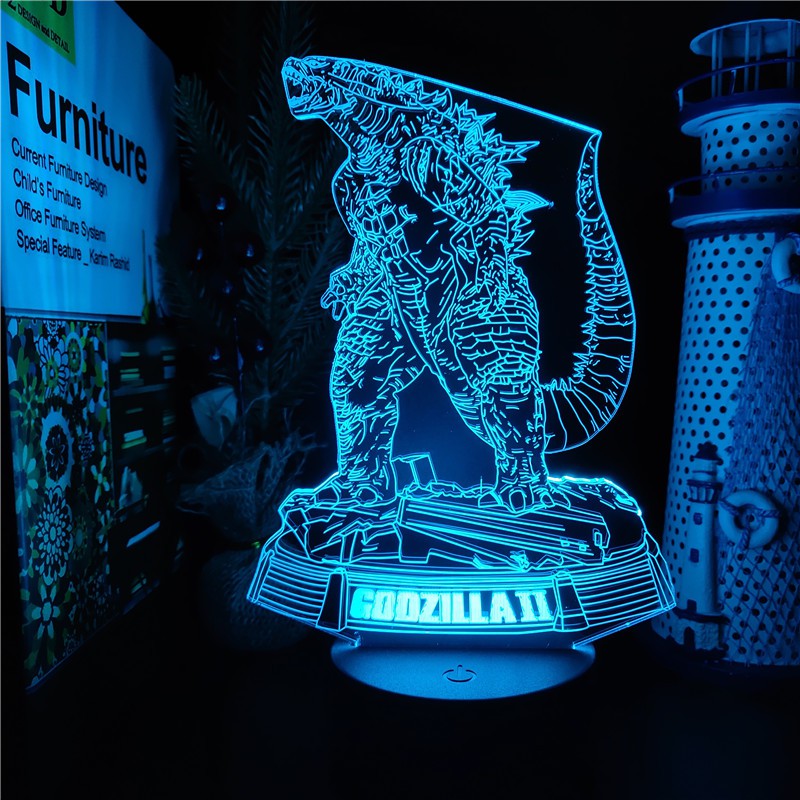 Hot Movie Figure Godzilla vs Kong Cool 3d Illusion Lam Godzilla LED Night  Light for Children Kids Bedroom Animal Nightla | Shopee Thailand