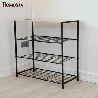 HOMUSAN ชั้นวางรองเท้า 9-12 คู่ ชั้นวางของไม้ โครงเหล็ก HO-S1/3 ขนาด 30x63x63 cm