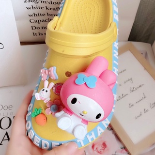 ชุดจี้การ์ตูน My Melody Croc Charm Hello Kitty Minnie Jibbits ประดับโบว์ และดอกไม้ สําหรับตกแต่งรองเท้าเด็ก