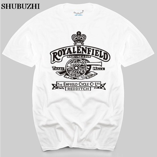 ผ้าฝ้าย สไตล์ Royal Enfield - Made like a Gun - retro motorcycle สีขาว &amp;#39; s s เสื้อยืดผู้ชาย ไซซ์ยูโร DF12HJ34424Size