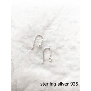 พร้อมส่ง ก้านต่างหูเงินแท้ 925 แป้นต่างหูเงิน แบบตะขอ DIY อะไหล่ก้านต่างหู sterling Silver 925 ราคาส่ง