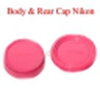 Pink Color Body Rear Lens Cap For Nikon ฝาปิดบอดี้และฝาปิดท้ายเลนส์นิคอนสีชมพู