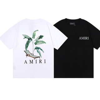 [S-5XL]เสื้อยืดแขนสั้น ผ้าฝ้าย ทรงหลวม พิมพ์ลายกล้วย AMIRI พลัสไซซ์ แฟชั่นคู่รัก