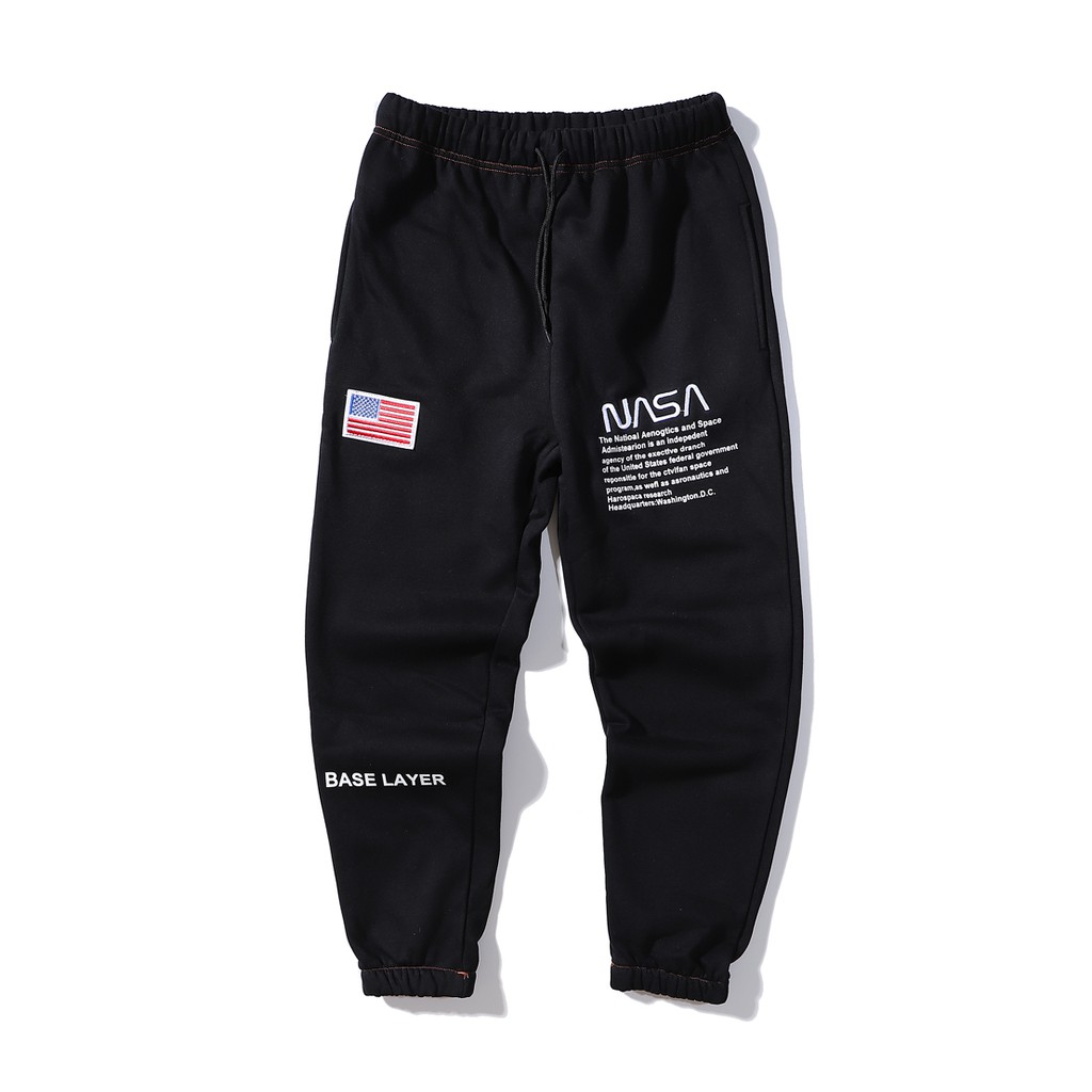 Hiphoppie Heron Preston x Nasa กางเกงโลโก้ธงปักร่วมกางเกงยามคู่