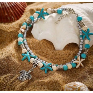 (พร้อมส่ง) สร้อยข้อเท้า, กำไลข้อเท้าชายหาด Summer boho chic beach ankle bracelet