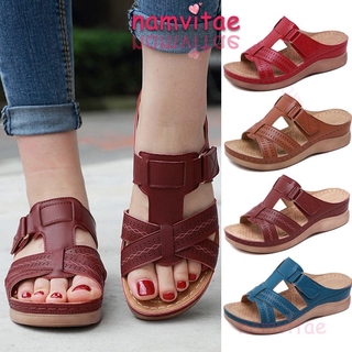 Premium Orthopedic Sandals Women  Low Heels Walking Sandals Toe Corrector Cusion Open Toe Comfy Sandals