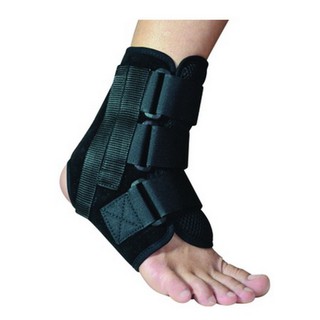 Softguards Ankle Brace อุปกรณ์พยุงข้อเท้า แบบมีแกนข้าง (Black) ใช้หลังถอดเผือกได้ นำเข้าจากไต้หวัน