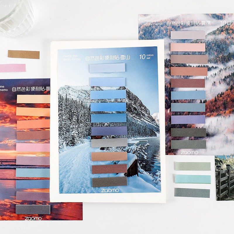 Sticky note Memo Natural color โพสอิท แปะสมุด เขียนทับได้ ลายสีธรรมชาติ ...