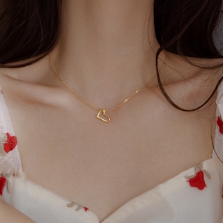 สร้อยคอจี้หัวใจ Chain Simple INS Rose Gold Plated 14K Necklace Fasion Jewellery