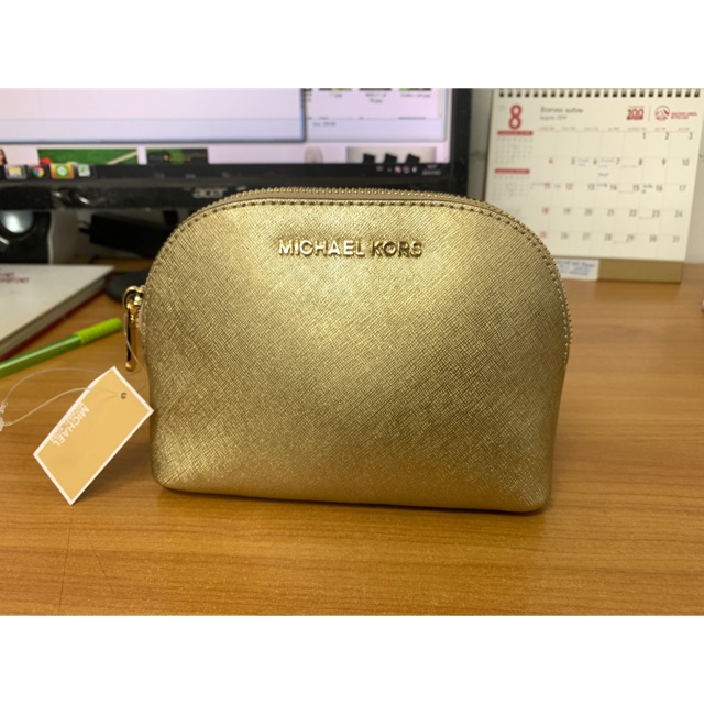 กระเป๋าเครื่องสำอาง Michael Kors แท้ สีทอง ของใหม่
