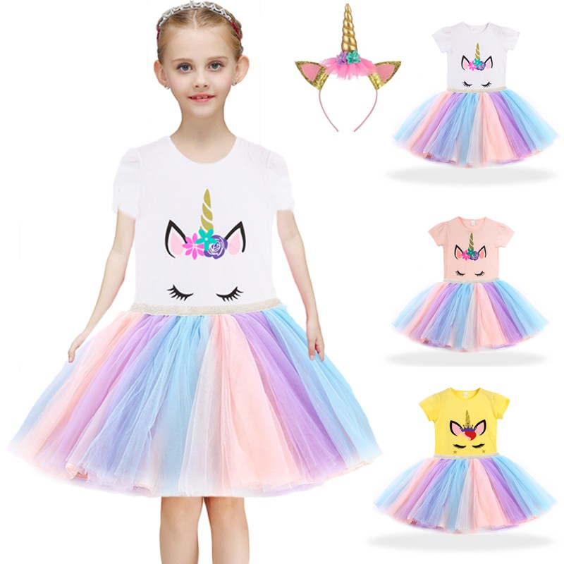 1-8 Years Girls Dresses Kids Cartoon Vestidos Children 2021 Summer ...