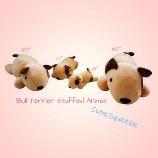 ตุ๊กตาหมาบูลเทอร์เรีย นอนหมอบ Bull Terrier Stuffed Dog