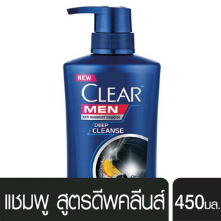 เคลียร์ เมน ดีพ คลีนส์ แชมพูผสมสารขจัดรังแค 450มล./Clear Men Deep Clean Shampoo with Dandruff 450 ml.