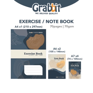 Grabbit A4 A6 A7 สมุดโน้ตไดอารี่ แพลนเนอร์ ออกกําลังกาย [70gsm 70pg] Buku Latihan Buku Nota GRAB-STPP