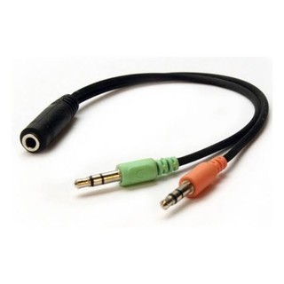 Jack เสียงแยกหูฟังกับไมค์ 3.5mm 3 ขีด 1 เมีย 2 ผู้