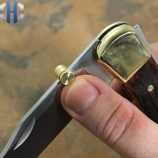 ปุ่มเปิดมีด (knife push bottom) ปุ่มมีด ปุ่มเปิดมีดพับ ปุ่มมีดพับ ใช้กับมีดสันหนาไม่เกิน 3mm พร้อมน็อตและประแจขัน