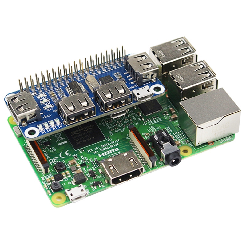 4 พอร์ต usb hub หมวกสําหรับ raspberry pi 3/2/zero w รูปที่ 7