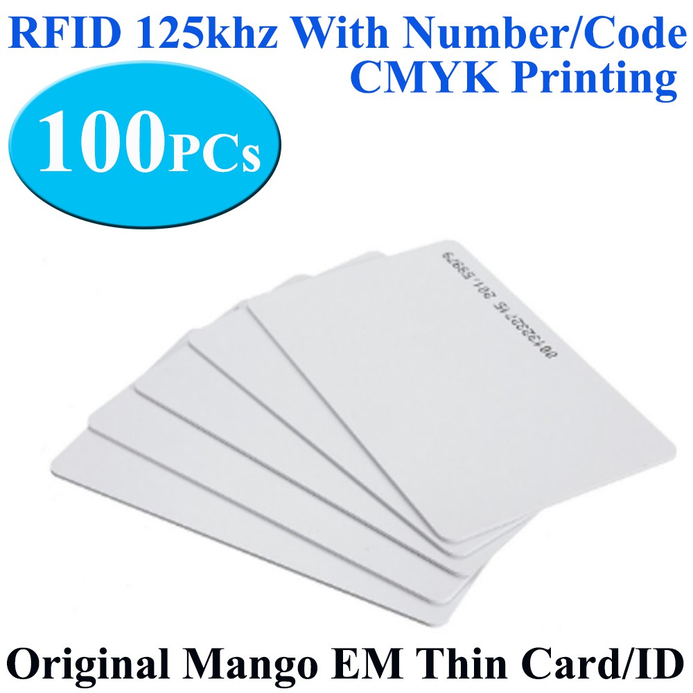 บัตร RFID แบบบาง 100PCs Original Mango EM Thin Card/ID EM4200 TK4100 Proximity 125khz Rfid Cards Wit