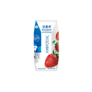 AMBROSIAL Greek Yogurt กรีกโยเกิร์ตพร้อมดื่มเข้มข้น รสสตรอเบอร์รี่ 205กรัม 安慕希 An Mu Xi (หมดอายุ 01-09-2022)