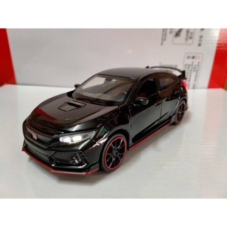 โมเดลรถเหล็กHONDA CIVIC-TYPE  R 1/32ประตูรถเปิดปิดได้มีเสียงมีไฟหน้ามีไฟท้ายฝากระโปรงหน้าและฝากระโปรงท้ายสามารถเปิดได้